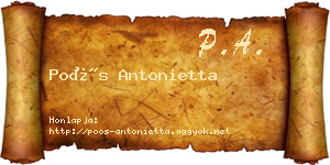 Poós Antonietta névjegykártya